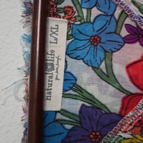 NATURAL LIFE Red Yellow and Blue Floral Relaxed Lightweigth Tunic L/XL - Picture 6 of 9